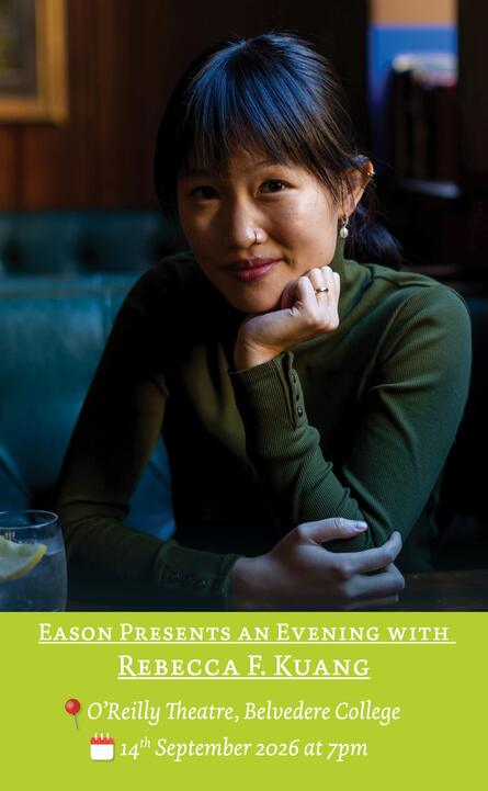 Eason presents an evening with Rebecca F. Kuang — O’Reilly Theatre, Dublin, 14 September 2026 poster