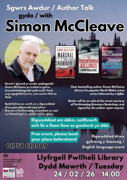 
          Sgwrs Awdur / Author Talk - Simon McCleave
        