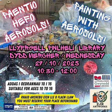 
          Paentio efo Aerosols / Paiting with Aerosols Llyfrgell Pwllheli Library
        